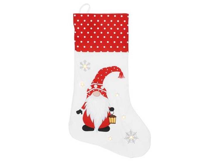 Christmas sock led, LED-red/white