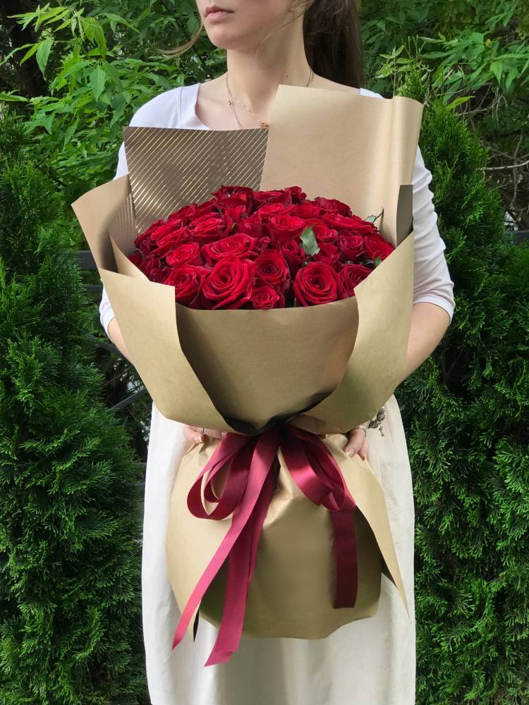 Bouquet of 51 red roses "Symbol of love"