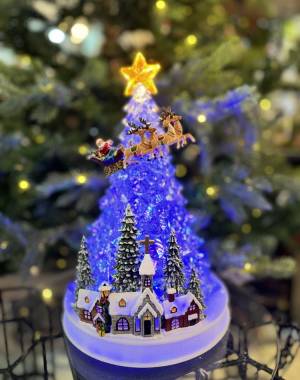 Christmas tree with village, LED-silver - flowers delivery Dubai