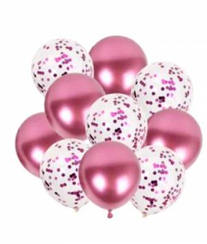 Set of  Pink Confetti balloons - flowers delivery Dubai