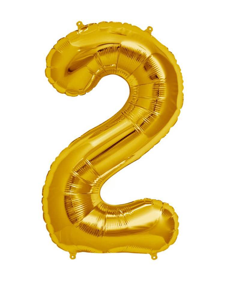 Gold Giant Foil Number Balloon - 2