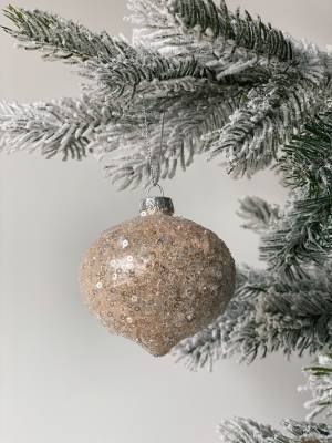 Christmas tree toy glass ball with sparkles, as... - flowers delivery Dubai