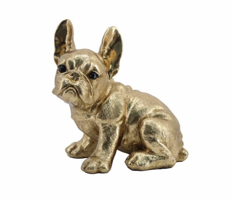 Dog sitting24,5cm a.-gold