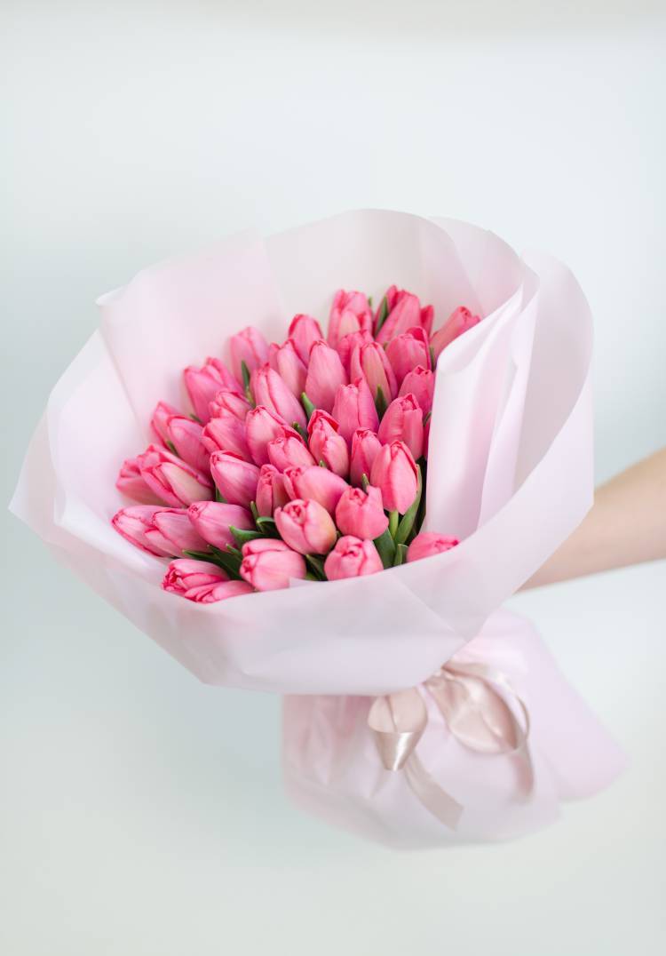 Bouquet of 51 Pink Tulips