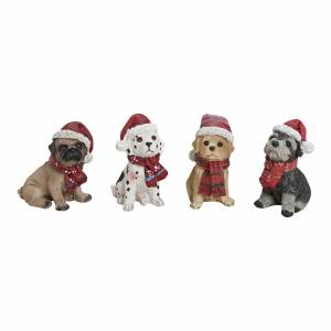 Dog sitting w.x-mas hat in assortment.5x9x7cm - flowers delivery Dubai