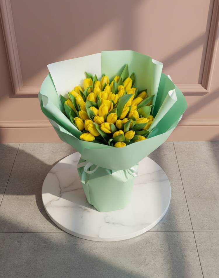 Bouquet 51 yellow tulip