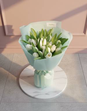 Bouquet of 35 White Tulips - flowers delivery Dubai