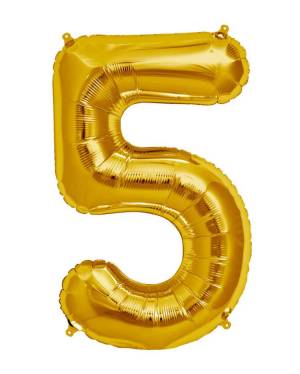 Gold Giant Foil Number Balloon - 5 - flowers delivery Dubai