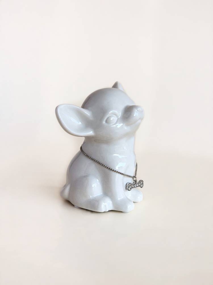 Moneybox Mini-Pug ceramic white