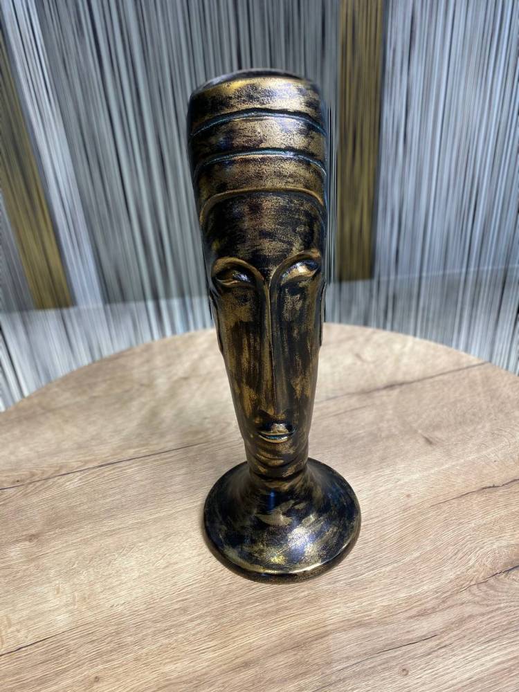 Vase "Face" gold large