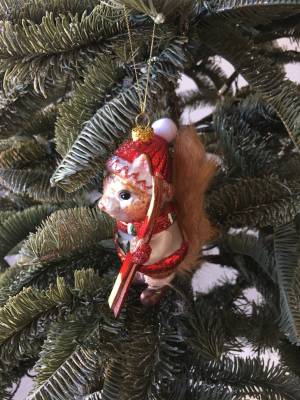 Christmas tree decoration glass Fawn/squirrel s... - flowers delivery Dubai