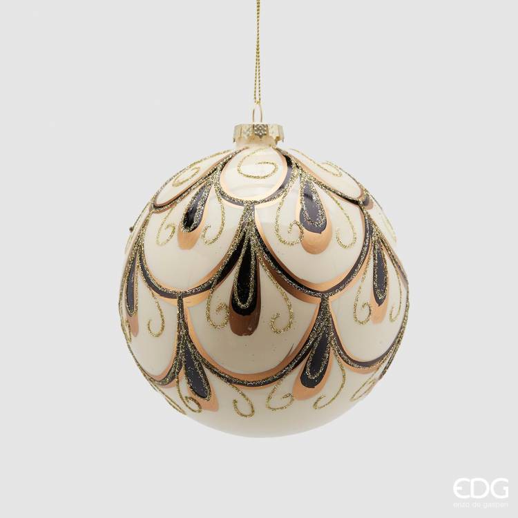 Christmas ball IVORY GOLD, 12 cm