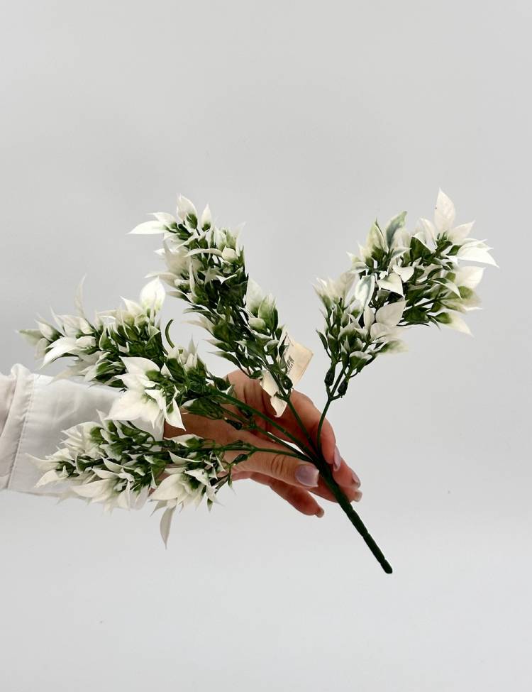 Artificial flowers Ruscus white/green