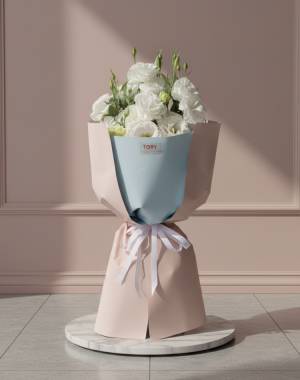 Bouquet of 5 white eustomas - flowers delivery Dubai