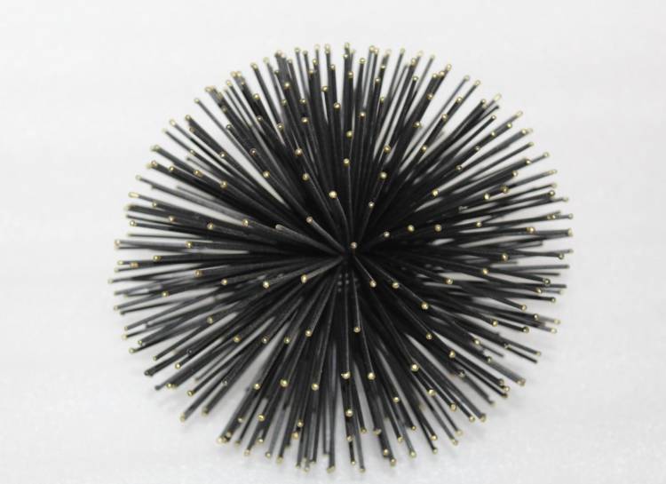 Decorative ball "Sea Urchin" black/gold, 15 cm