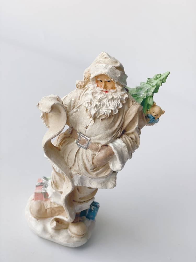 Christmas Decor Santa Claus, beige color. -15.3x11.8x17.5 cm