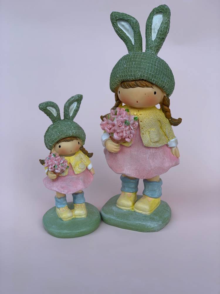 Girl in a hat with bunny ears, 6*6*13 cm