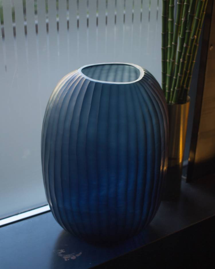 Patara Vase tall indigo 42 cm