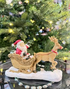 Santa on sled, poly, 20x13x7cm - flowers delivery Dubai