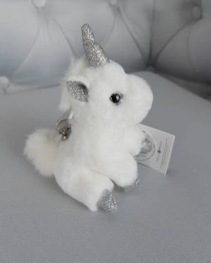 Keychain Unicorn silver, 12см - flowers delivery Dubai