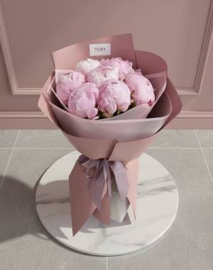 Bouquet of 7 pink peonies - flowers delivery Dubai