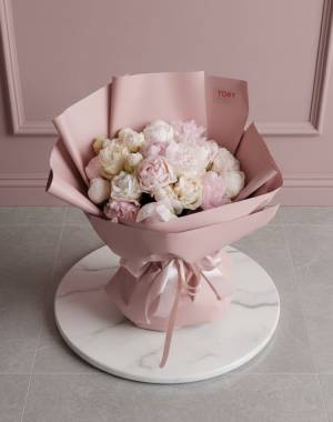 Bouquet of 25 white peonies - flowers delivery Dubai