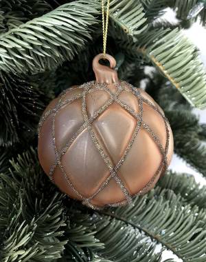 Christmas tree toy Ball velvet brown, 6cm - flowers delivery Dubai