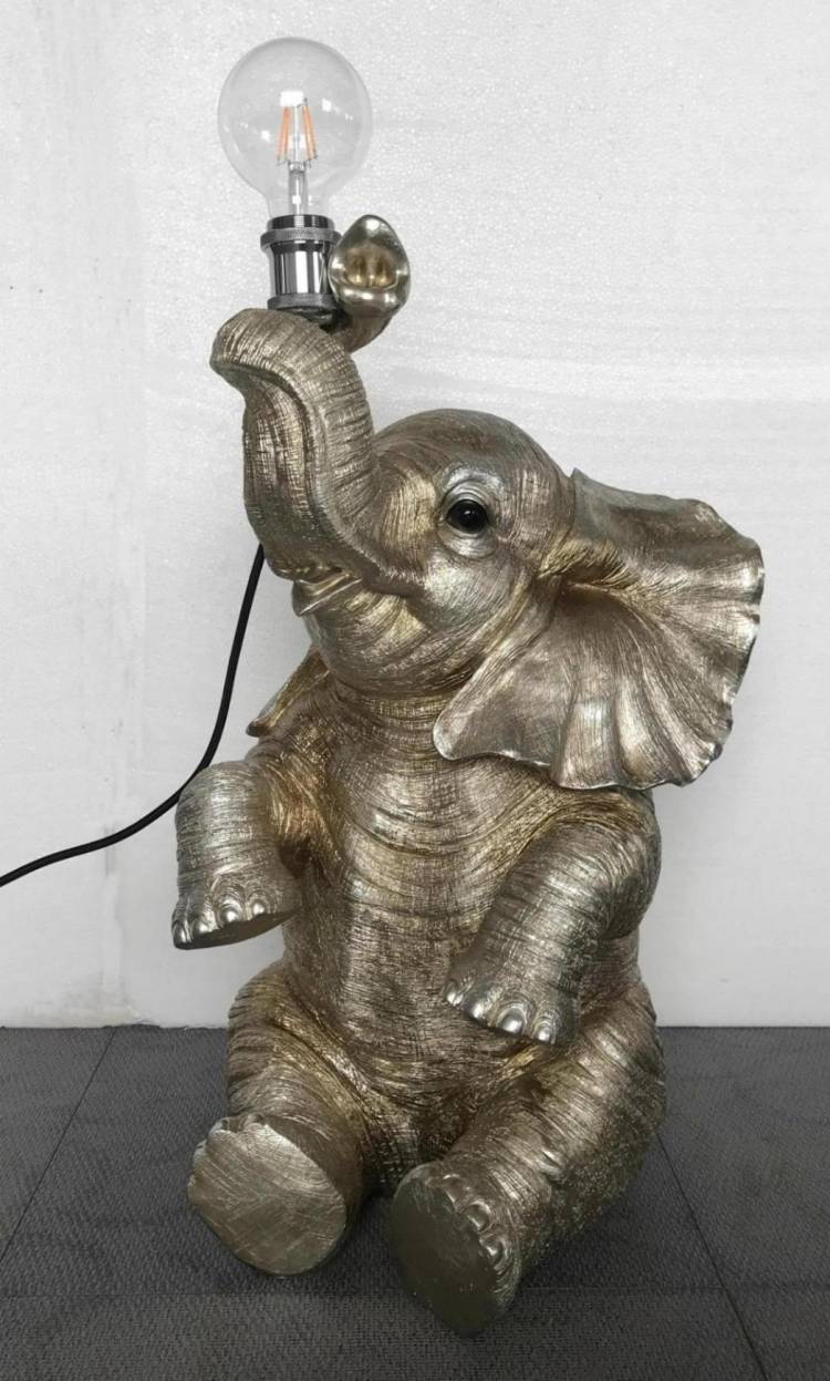 Table lamp "Elephant" silver, 66 cm