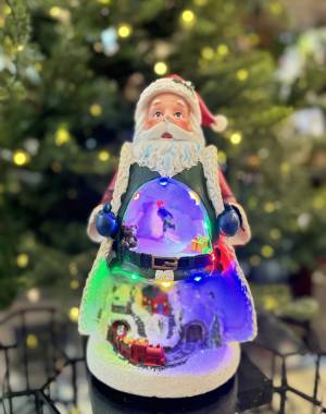 Santa with train animated, LED - flowers delivery Dubai