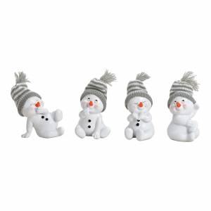 Snowman sitting with hat grey, assorted, 9x8x11cm - flowers delivery Dubai