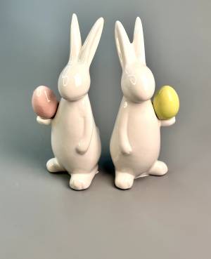 Bunny with egg ceramic white 7*19*8 cm - flowers delivery Dubai