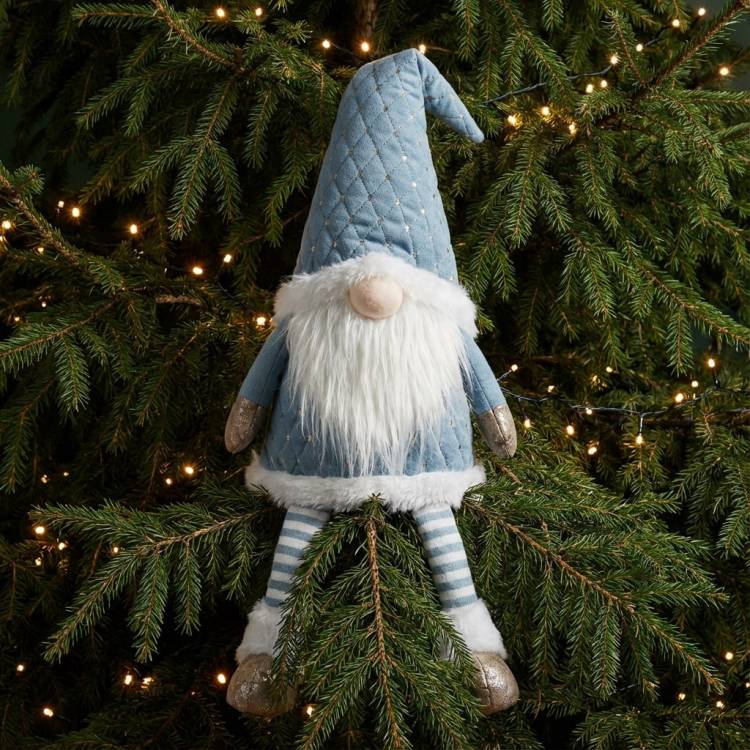 Gnome beard 58cm, LED-blue