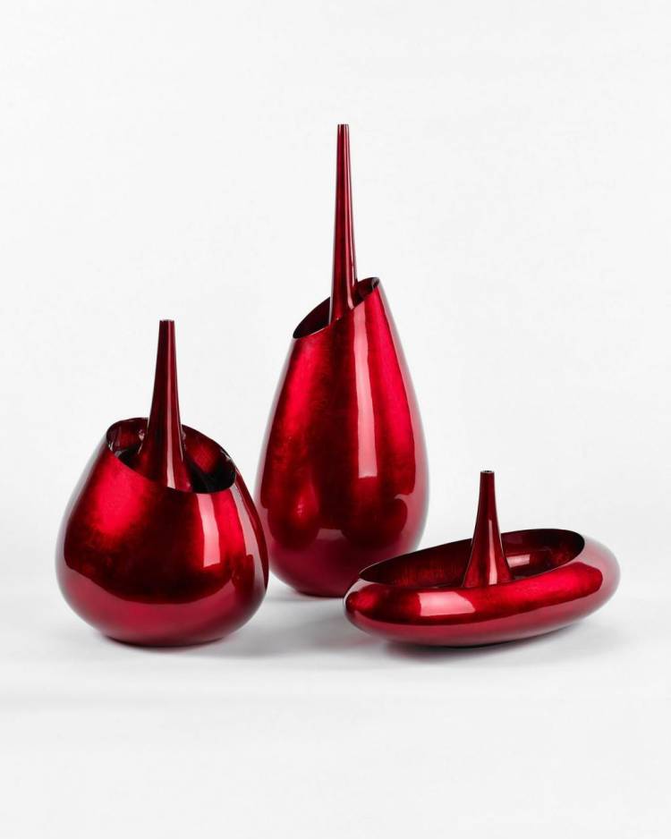 Decor Bottle Vase Warm Red 55 cm