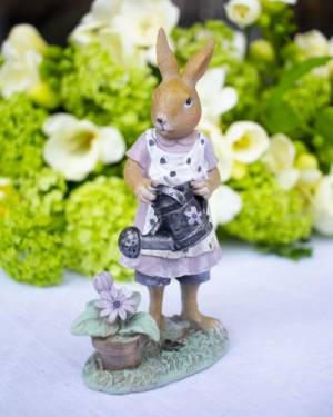 Rabbit with watering can, 9x16x6cm - flowers delivery Dubai