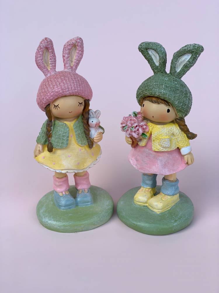 Girl in a hat with bunny ears, 6*6*13 cm