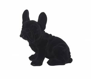 Dog sitting 24,5cm flocked/black - flowers delivery Dubai