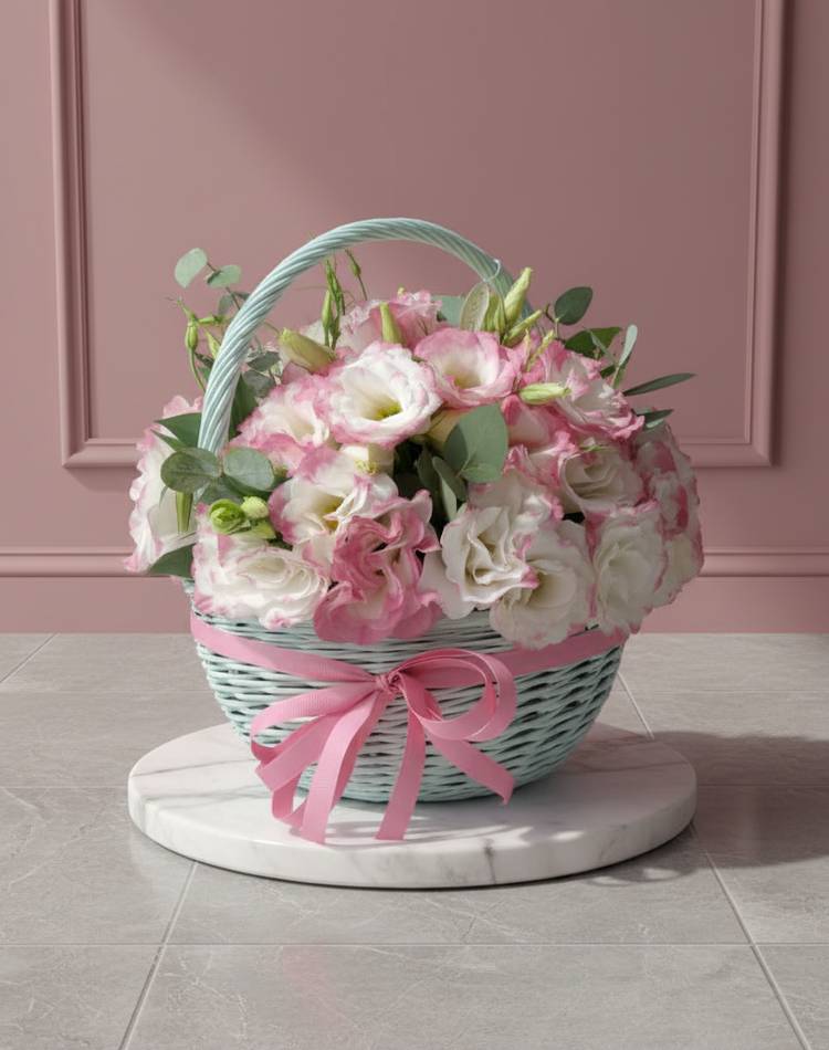 Eustomes in the Basket "Sincere Happiness"