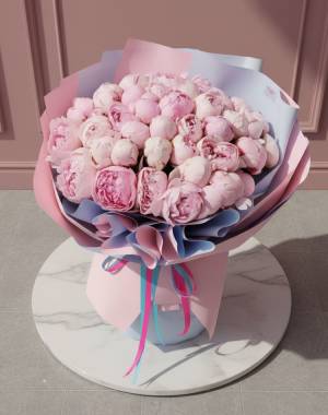 Bouquet of 51 pink peonies - flowers delivery Dubai