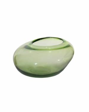 Green glass vase, 21 cm - flowers delivery Dubai