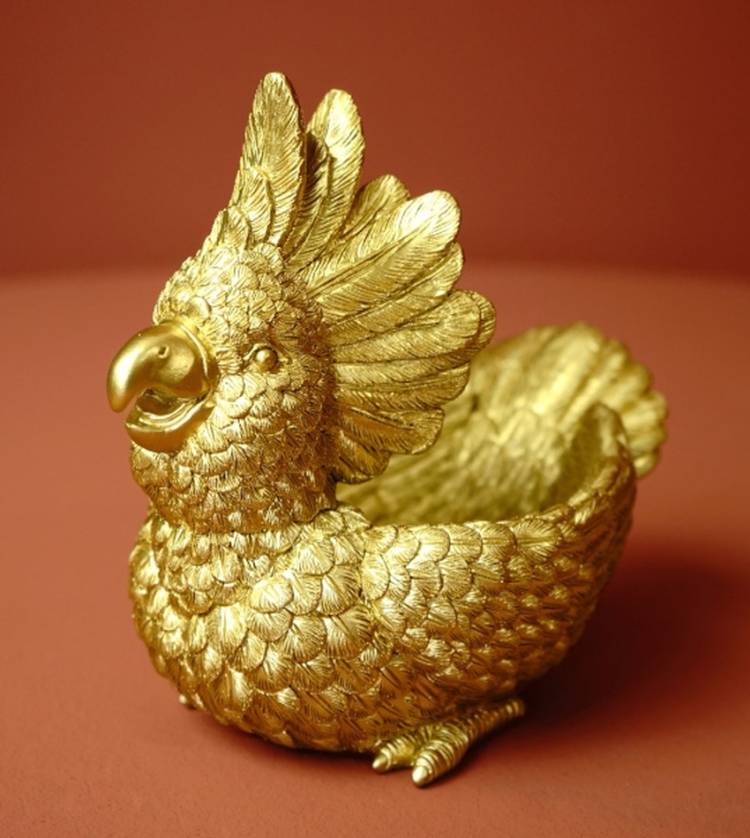 Decorative bowl cockatoo, gold