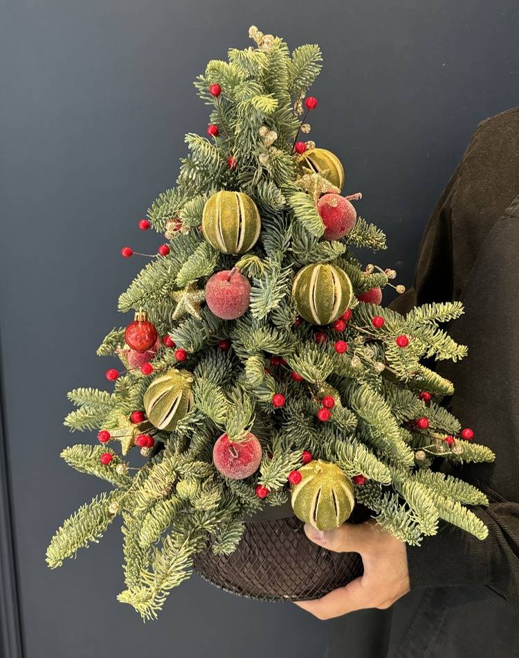 fresh Christmas tree 50 cm with toys