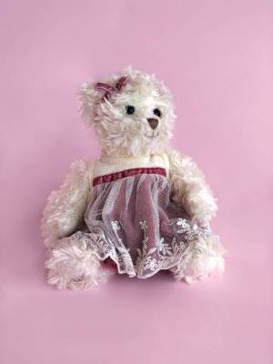 Soft toy cute nina in a pink dress - flowers delivery Dubai