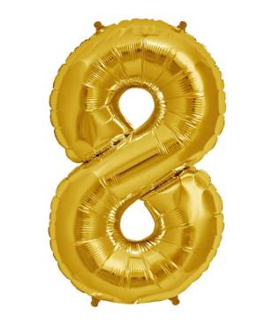 Gold Giant Foil Number Balloon - 8 - flowers delivery Dubai