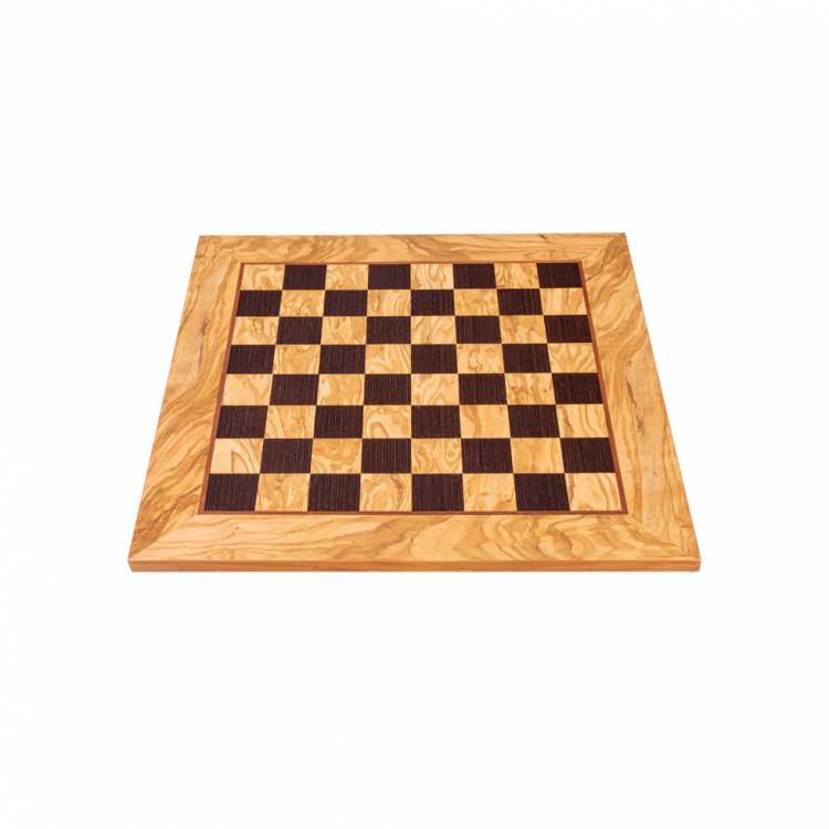 Chessboard olive wood & wenge inlaid handcrafted 40x40cm