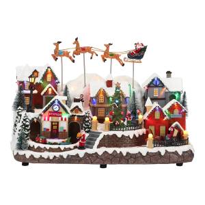 Christmas village flying reindeer animated - flowers delivery Dubai