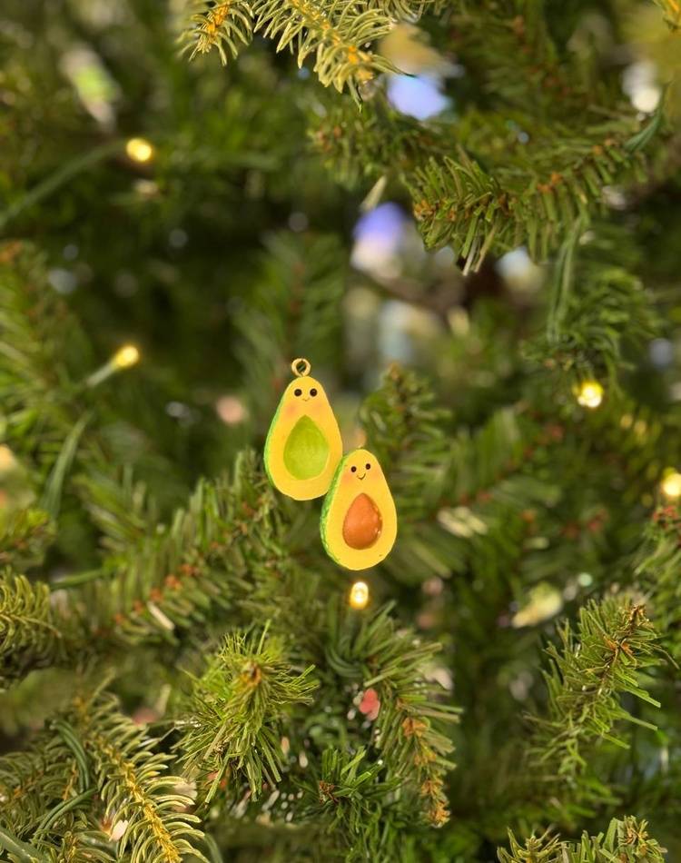 New Year's pendant Avocado assorted. 4 cm.