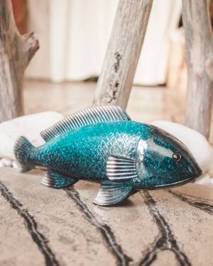 Statuette Fish Ponte blue/silver, 27 cm - flowers delivery Dubai