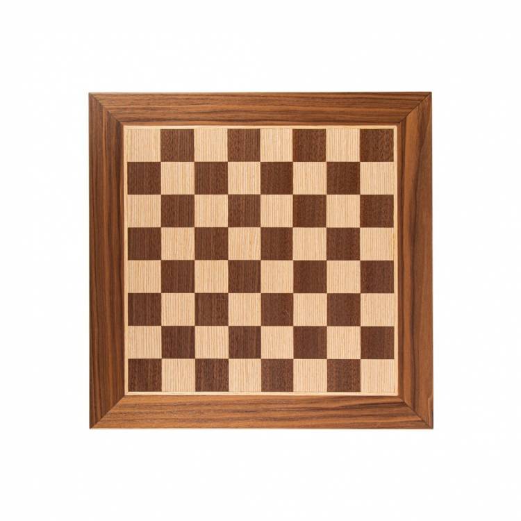 Chessboard walnut wood & oak inlaid handcrafted 40x40cm