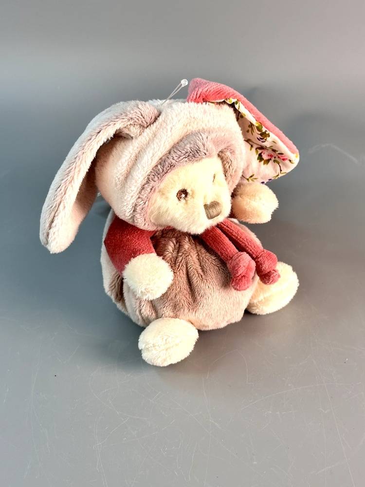 Soft toy Ziggy Bibi in a bunny costume, gray 15см