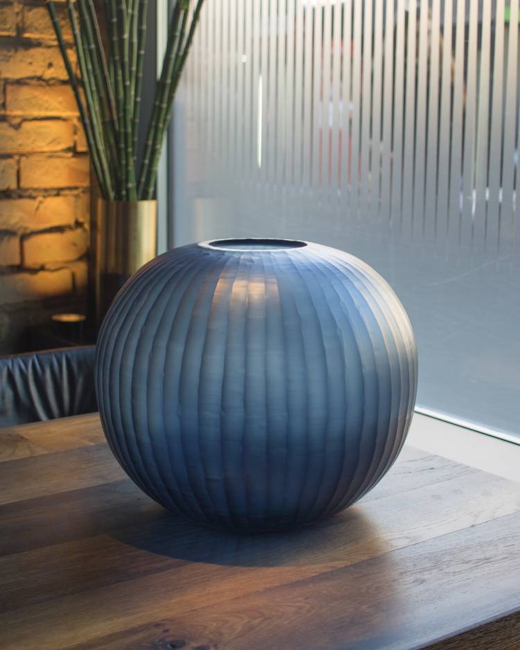 Gobi Vase round indigo 30 cm